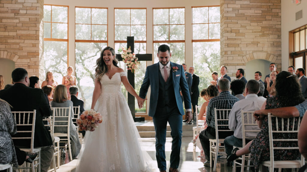 Wedding ceremony at Canyonwood Ridge in Dripping Springs, Texas